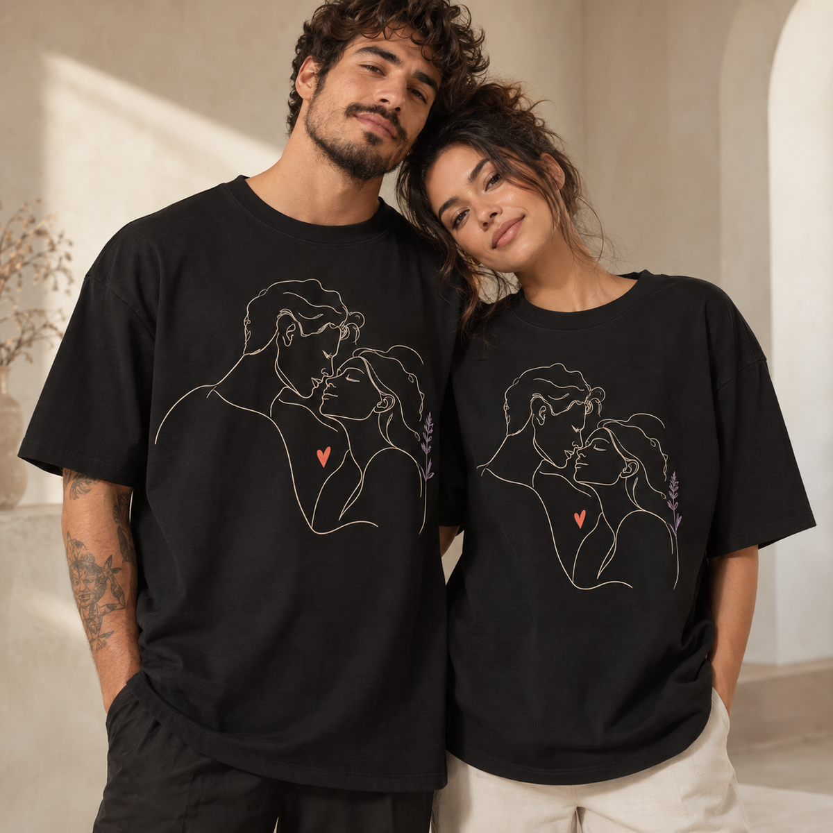 Camiseta oversized personalizada Linha do Amor